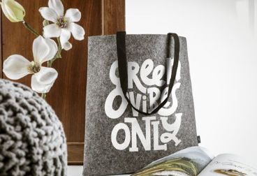 Vilten goodiebag met opdruk bedrukken voor beurs of evenement