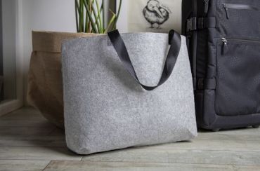 Vilten shopper bedrukken met logo als duurzaam promotietas